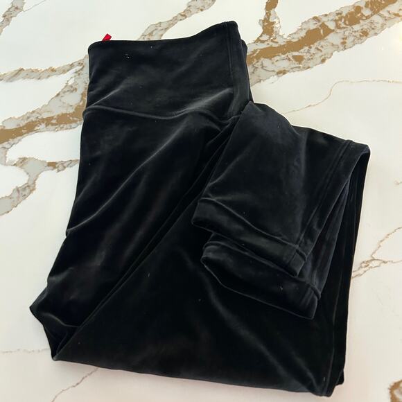 Spanx Pants Leggings Velvet Black SZ2X Pull-on Straight Leg High Rise Slimming - Picture 4 of 9